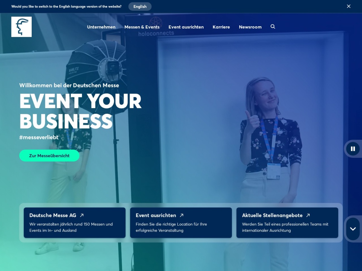 Landing page of labvolution.de