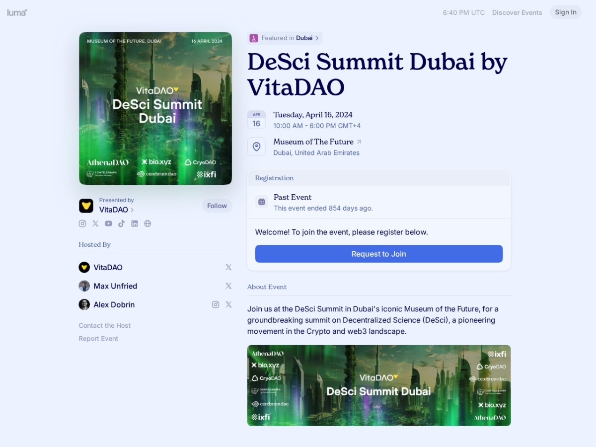 Landing page of lu.ma