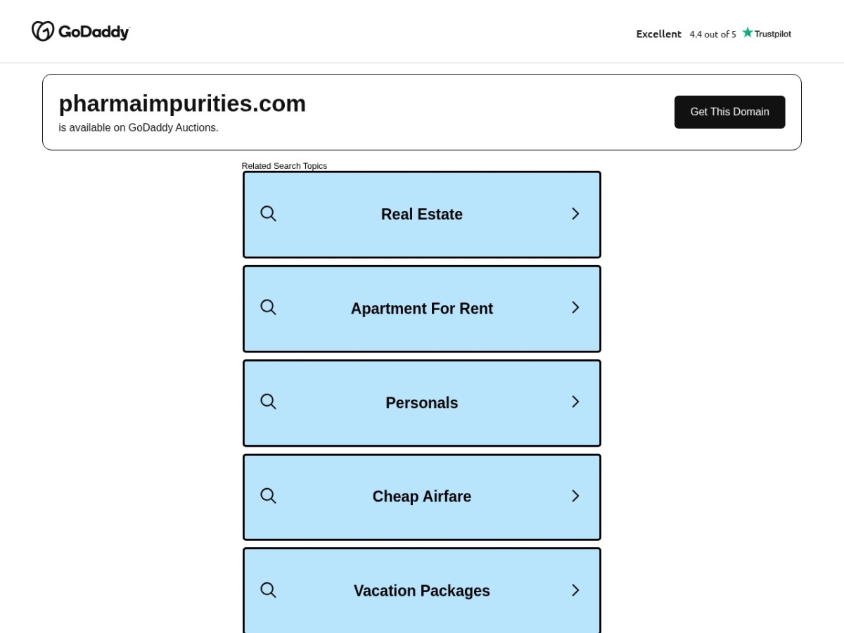 Landing page of pharmaimpurities.com
