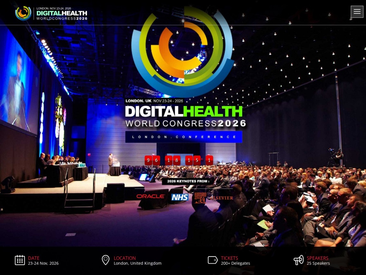 Landing page of digitalhealthcareworldcongress.com