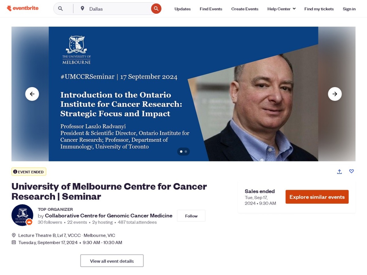 Landing page of eventbrite.sg