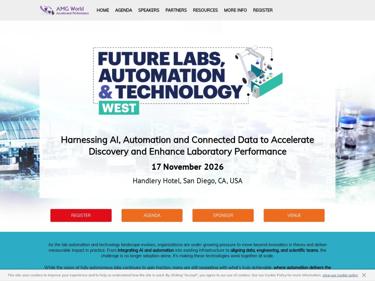 Landing page of amg-world.co.uk