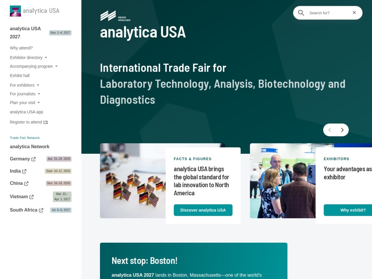 Landing page of analytica-us.com