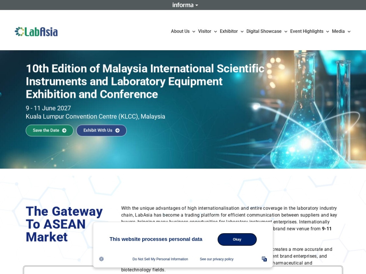Landing page of lab-asia.com