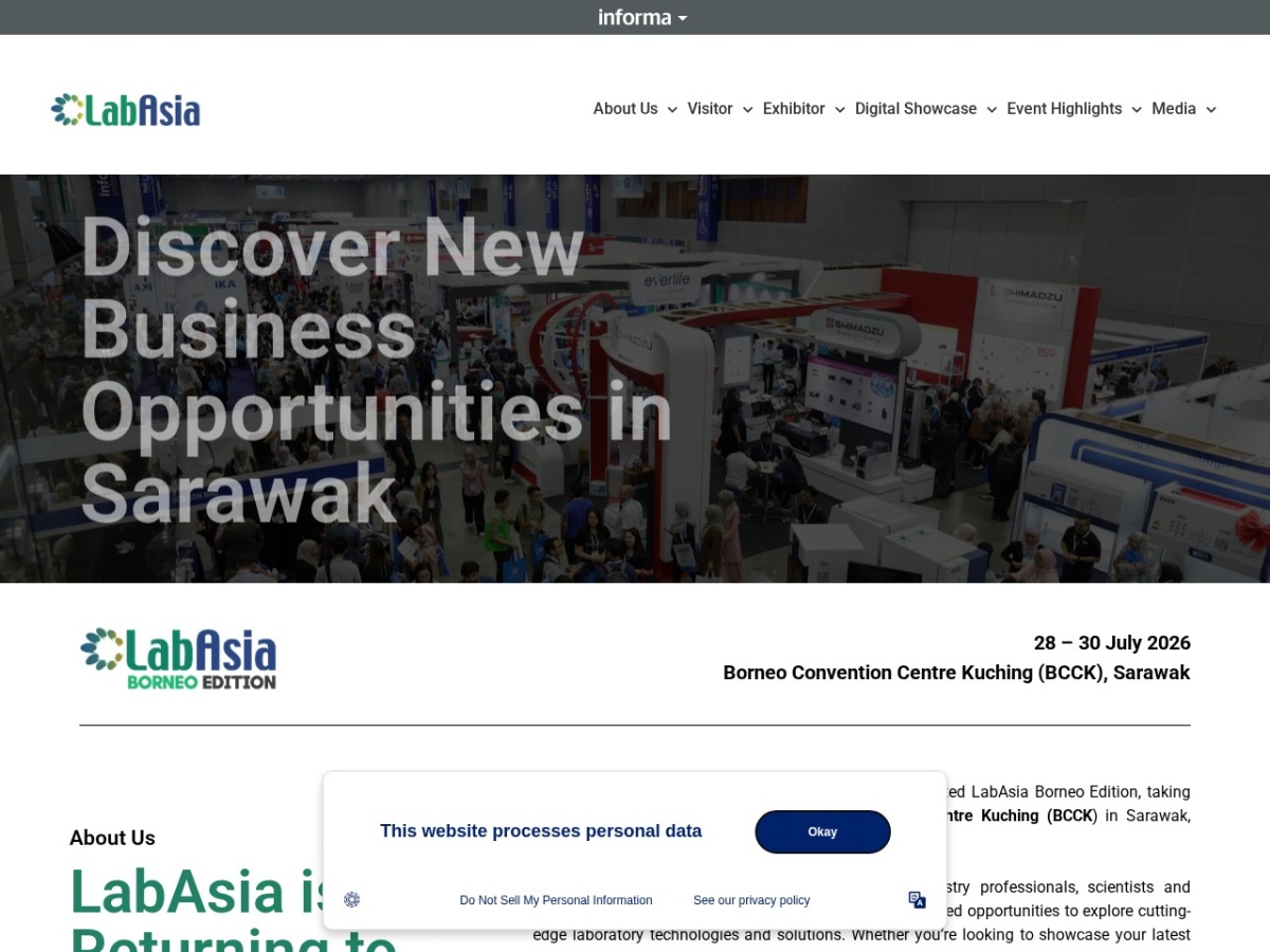 Landing page of lab-asia.com