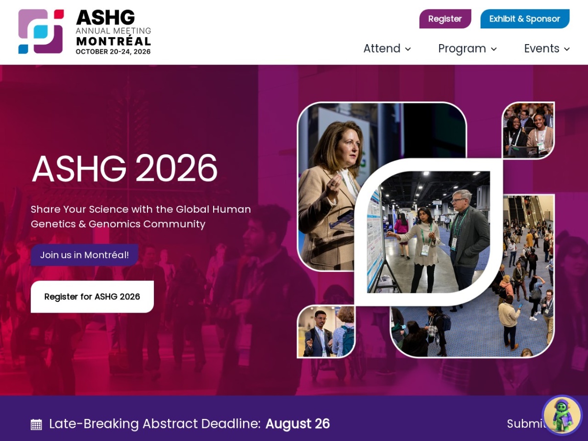 Landing page of ashgmeeting.ashg.org