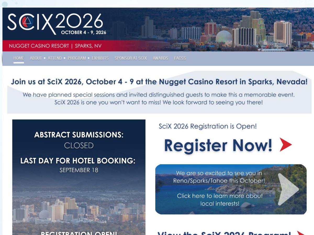 Landing page of scixconference.org