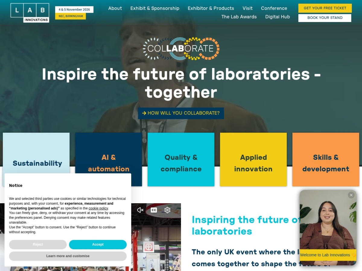 Landing page of lab-innovations.com