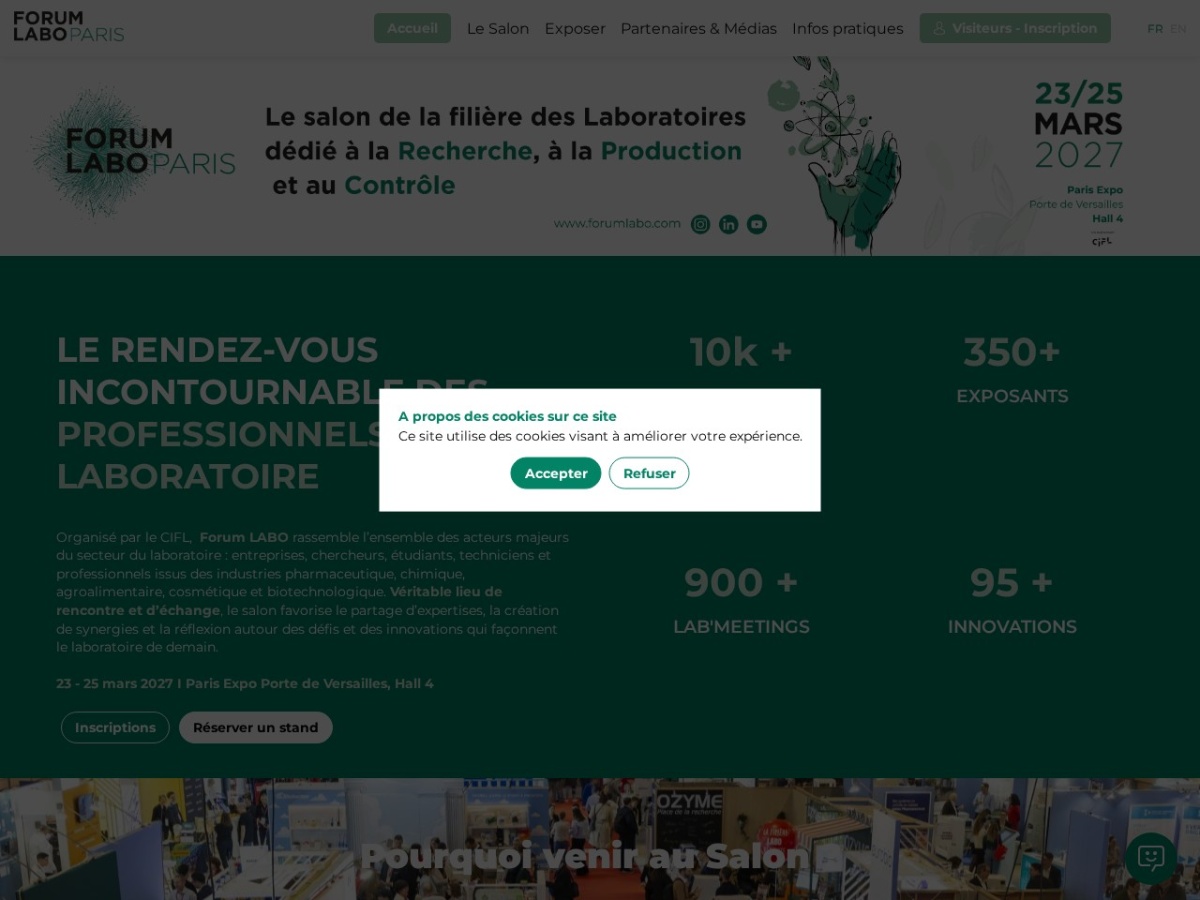 Landing page of forumlabo.com