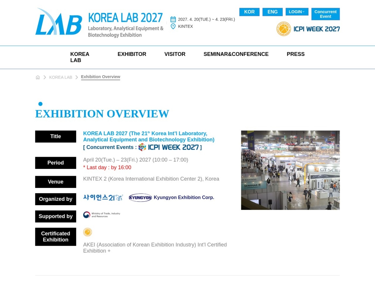 Landing page of korealab.org