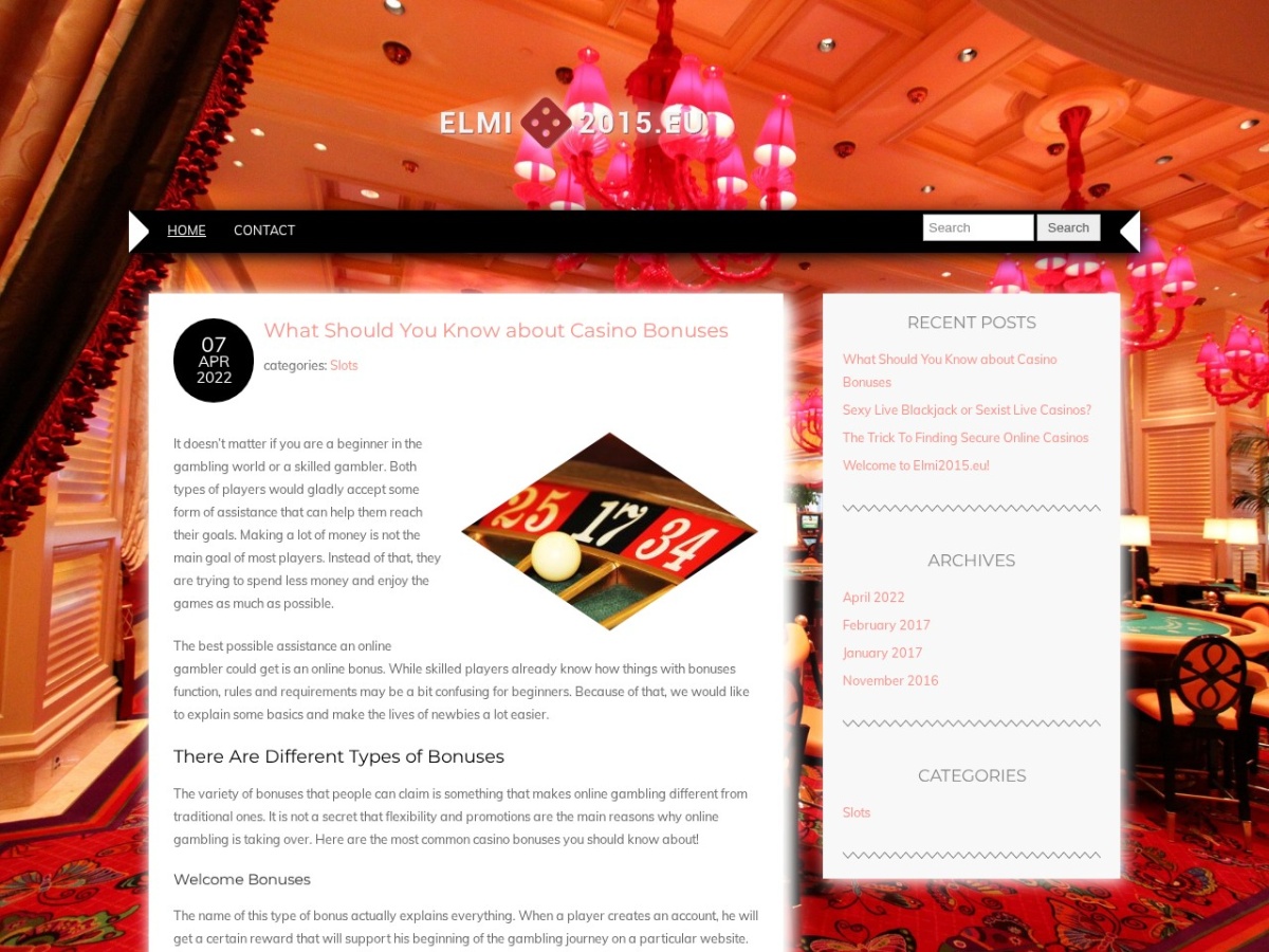 Landing page of elmi2015.eu