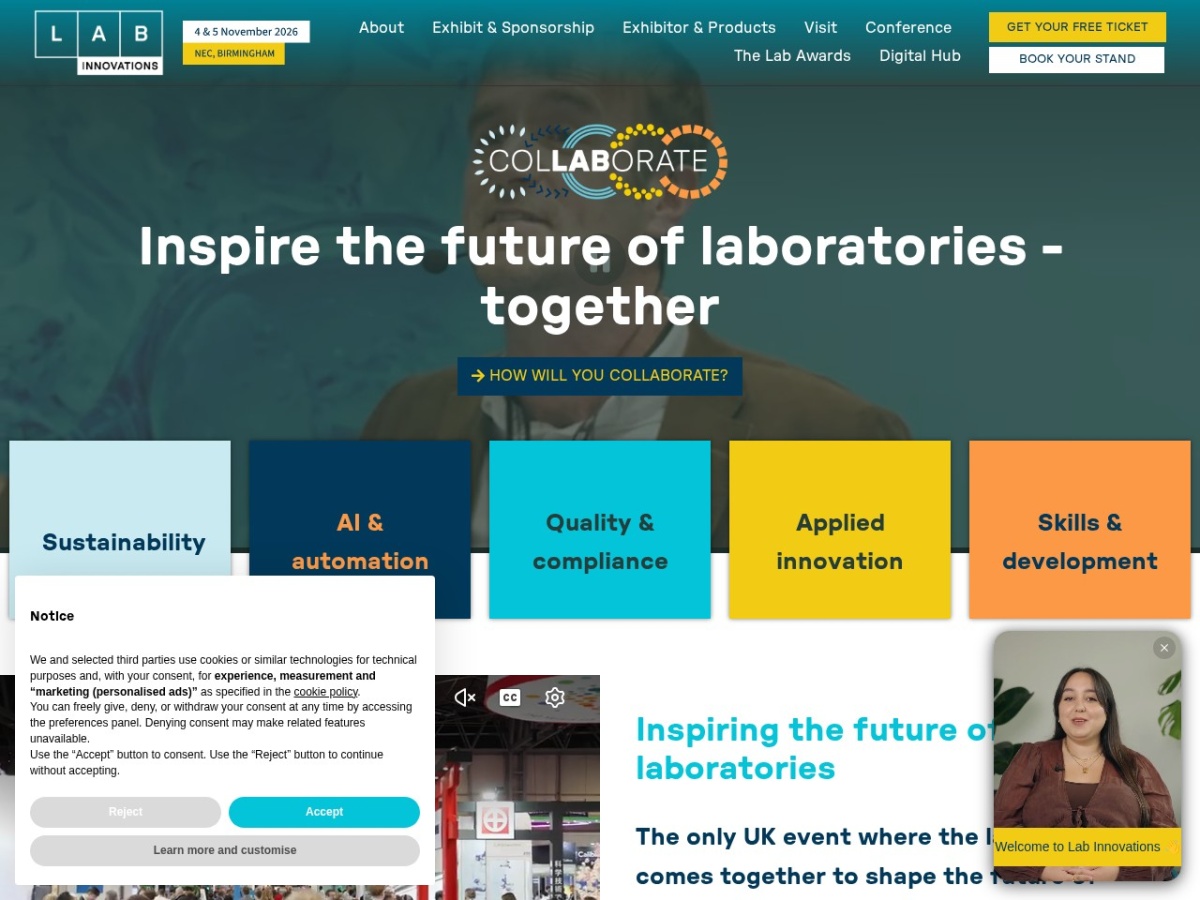 Landing page of lab-innovations.com