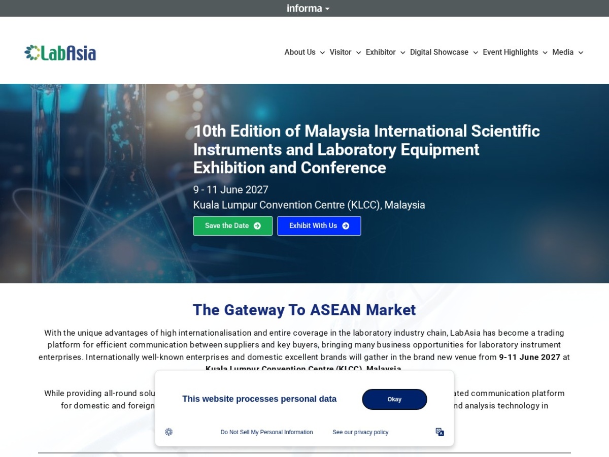 Landing page of lab-asia.com